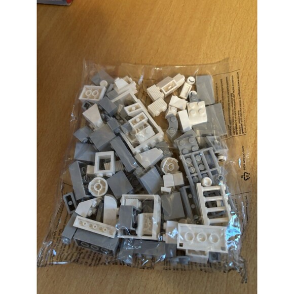 Lego 2011 Rectangular WHITE/GRAY Bricks-All Sizes- from 10698 Set-New In Bag - Picture 1 of 2